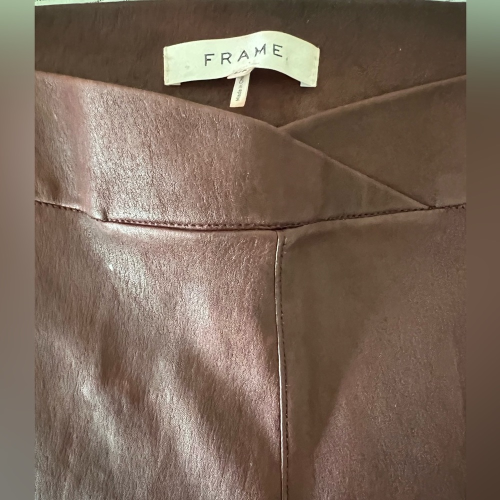 FRAME  LAMBSKIN LEATHER LE SKINNY LEGGINGS PANTS